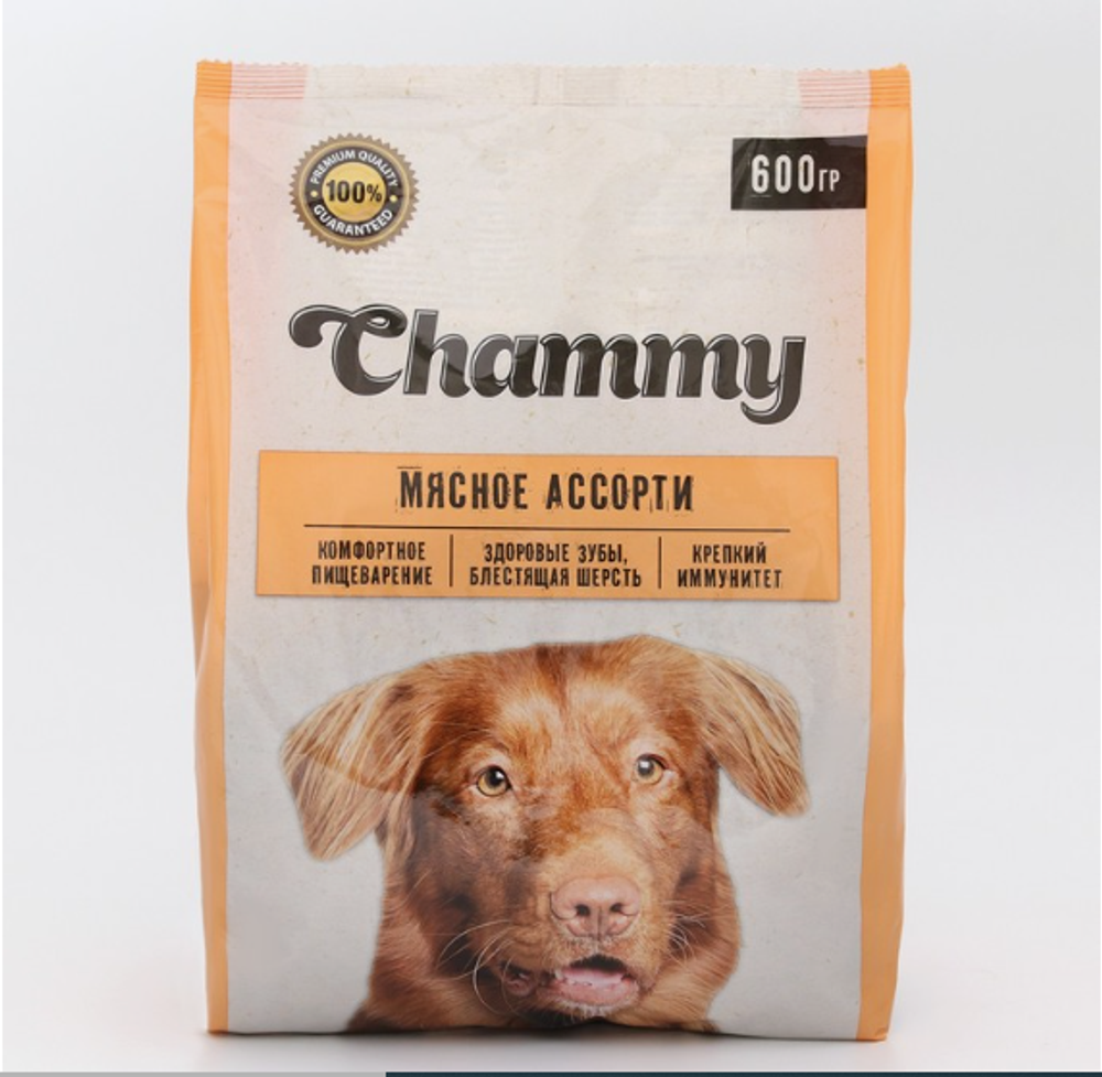 Сухой корм Chammy для собак мелких пород, мясное ассорти, 600 г
