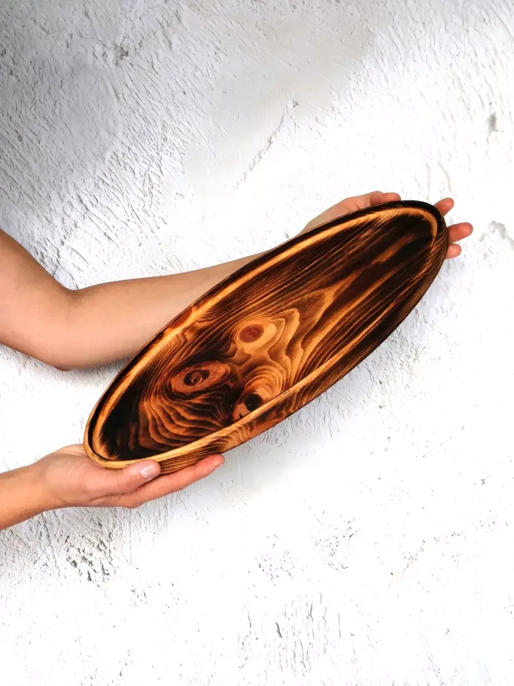 Поднос деревянный овальный