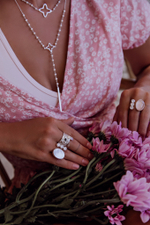 Колье-галстук «Клевер» с бусинами из жемчуга