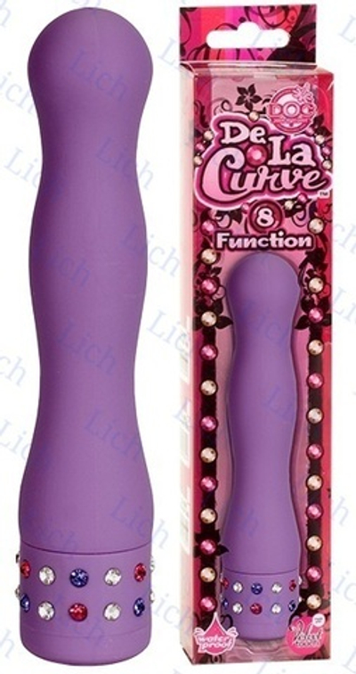 Фиолетовый вибратор с кристаллами DE LA CURVE