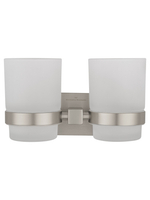 Два стакана для зубных щеток с держателем WONZON & WOGHAND POLO, Брашированный никель (WW-8928-BN)