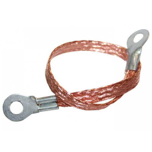 Провод массы / провод заземления медный плетеный 10х16 ПМЛ Т2 300 мм (косичка). GANZ GIP222007