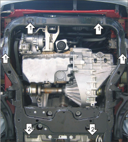 Защита картера Двигателя, КПП, 2 мм, Сталь. для Volkswagen Transporter/Caravelle T5 2003-2009, Volkswagen Multivan T6 2015-2020, Volkswagen Multivan T5 2009-2015, Volkswagen Transporter/Caravelle T6 2015-2020, Volkswagen Multivan T5 2003-20 MOTODOR.72707