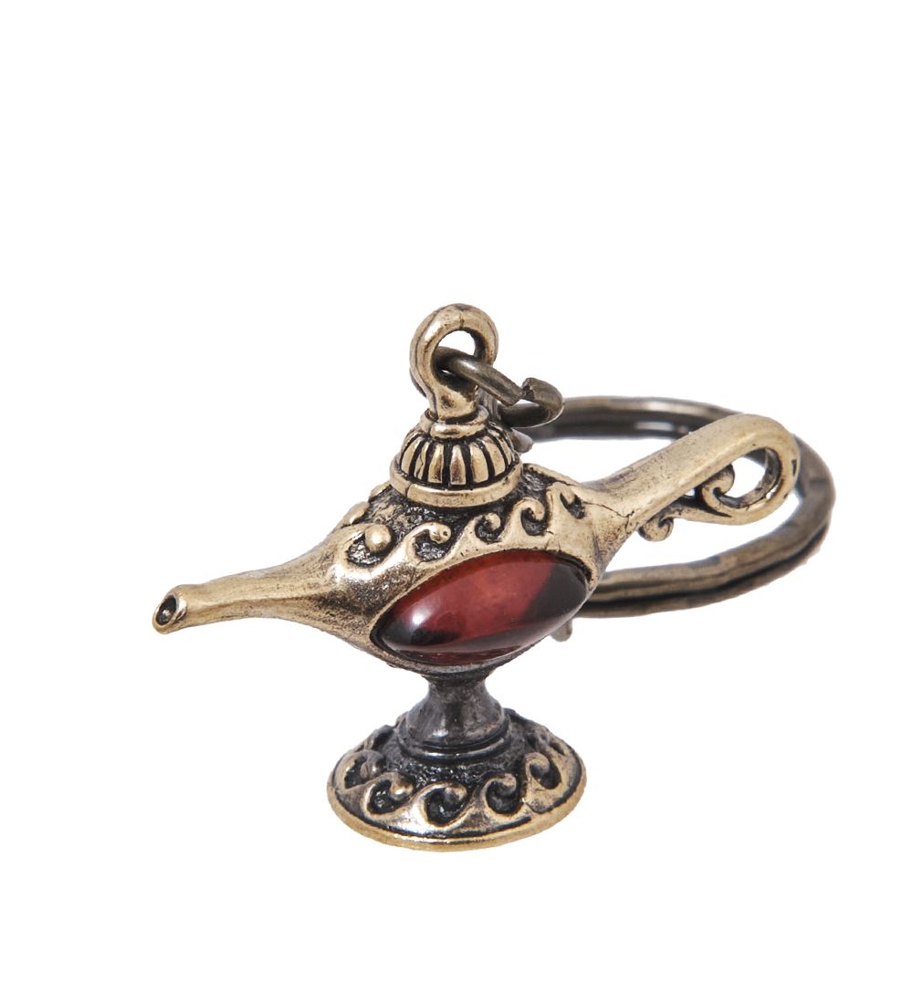 AM-4053 Брелок «Лампа Аладдина» (латунь, янтарь)