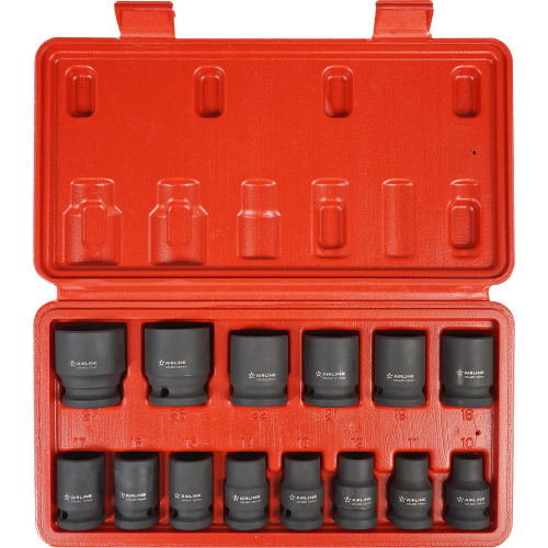 Набор головок ударных 1/2" 14пр. (10-27 мм) в кейсе AIRLINE ATAS071