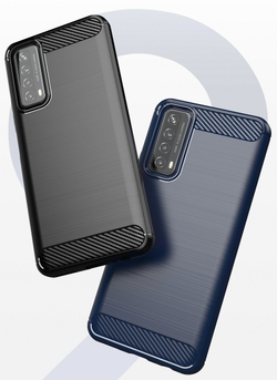 Чехол темно-синего цвета на телефон Huawei P Smart с 2021 года, серии Carbon от Caseport