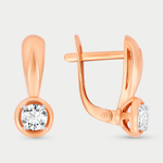 Женские серьги из розового золота 585 пробы с фианитами (арт. 011522-1102)