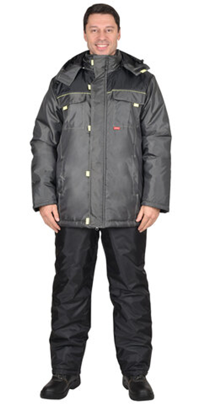 Куртка "ФАВОРИТ" зимняя тёмно-серая с черным