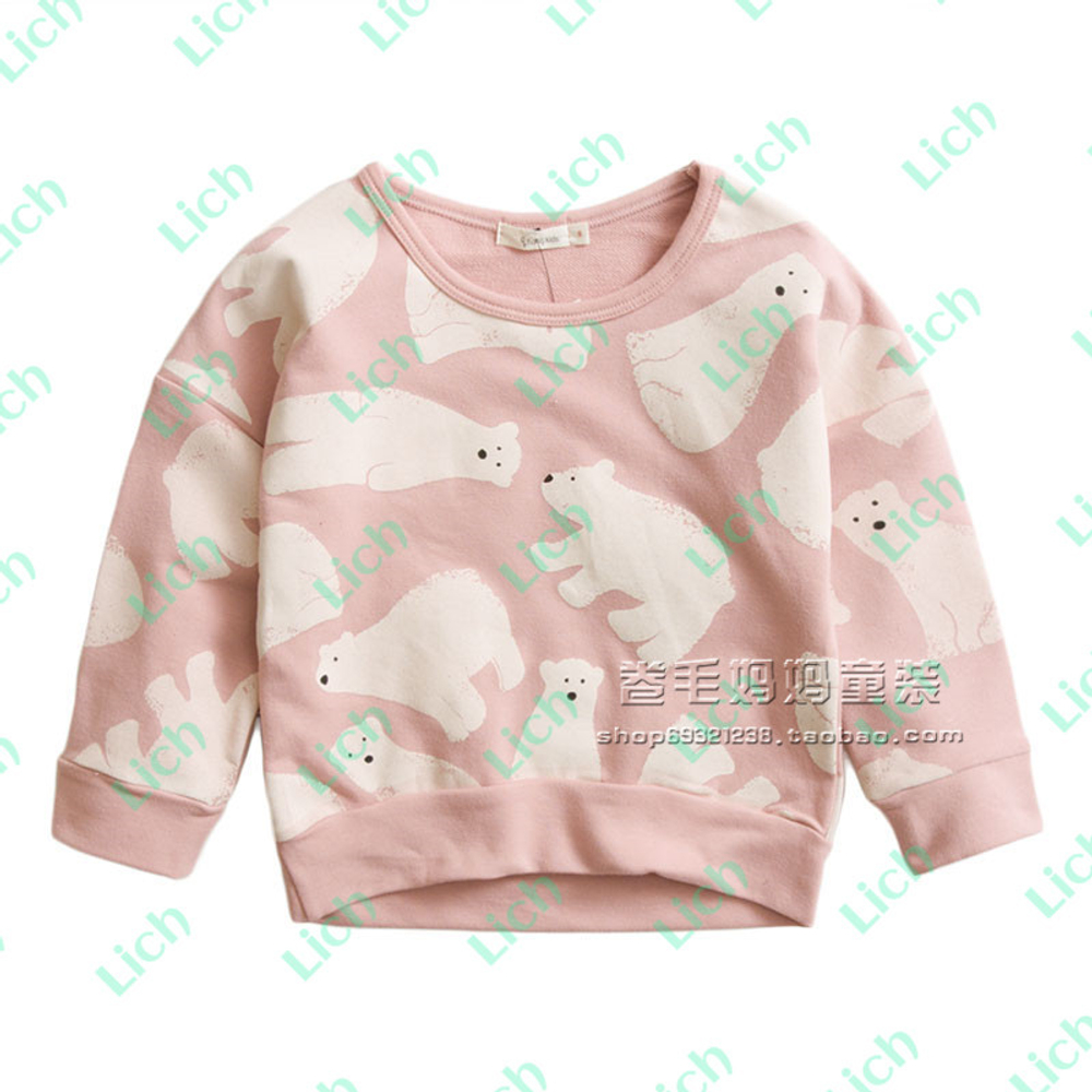 Толстовка однотонная с принтами белых медведей