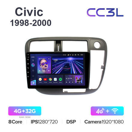 Teyes CC3L 9"для Honda Civic 1998-2000 (прав)