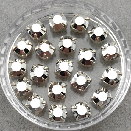 Шатоны Preciosa MAXIMA в оправах, Crystal Labrador/Silver