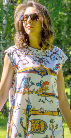 Платье "Лабиринт", по мотивам средневековой Псалтири Латтрелла