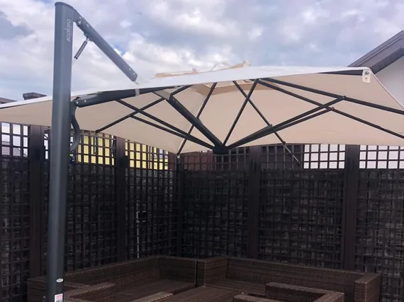 Зонт для кафе профессиональный Astro Carbon, 350х350 см, графит, слоновая кость