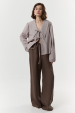 Брюки на резинке изо льна