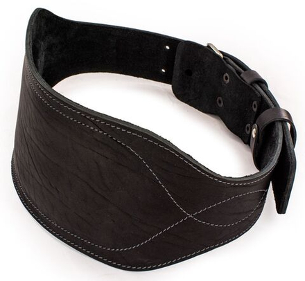 Пояс для тяжелой атлетики из натуральной кожи Rekoy FG-102P, пояс штангиста, L спинка 15 см