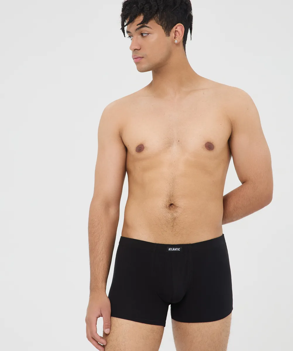 Мужские трусы шорты Atlantic, набор из 2 шт., хлопок, черные + зеленые, 2RMH-007