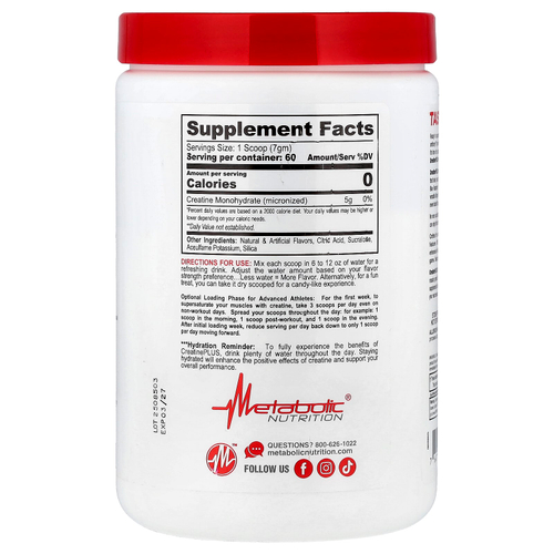 Metabolic Nutrition, Micronized Creatine Plus™, фруктовый пунш, 420 г