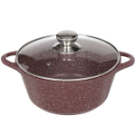 Кастрюля алюминий, антиприг, 3 л, с крыш, Горница, к2433аш, корич