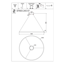 ST603.243.57 Светильник подвесной ST-Luce Золотистый/Белый LED 1*57W 4000K