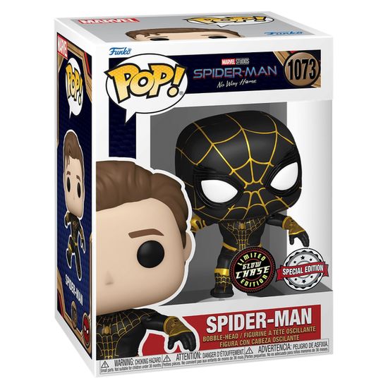 Фигурка Funko POP! Bobble Marvel Spider-Man No Way Home Spider-Man w/(GW)Chase (Exc) (1073) 65038 / Фигурка Фанко ПОП! по мотивам фильмов о Человеке-пауке, Человек-паук ЧЕЙЗ