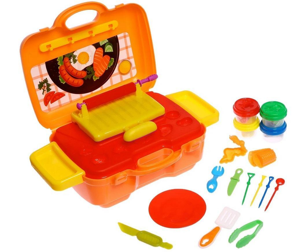 Набор для игры с пластилином "Веселый пикник" 4 баночки с пластилином 7126999