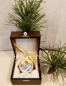 Шар новогодний с ручной росписью  Палех "Тигр"