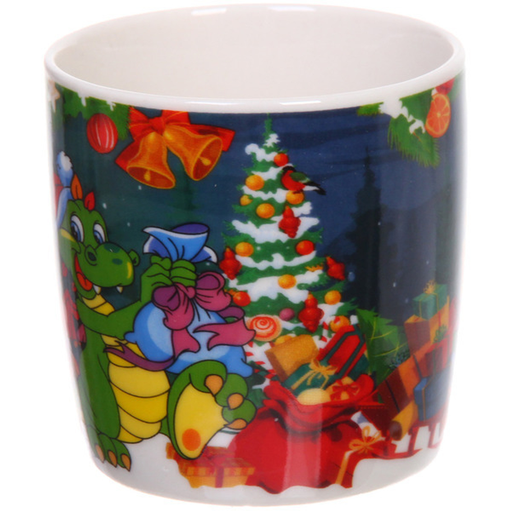 Кружка керамическая 200мл «Веселый Дракоша» с ложкой в подарочной коробке