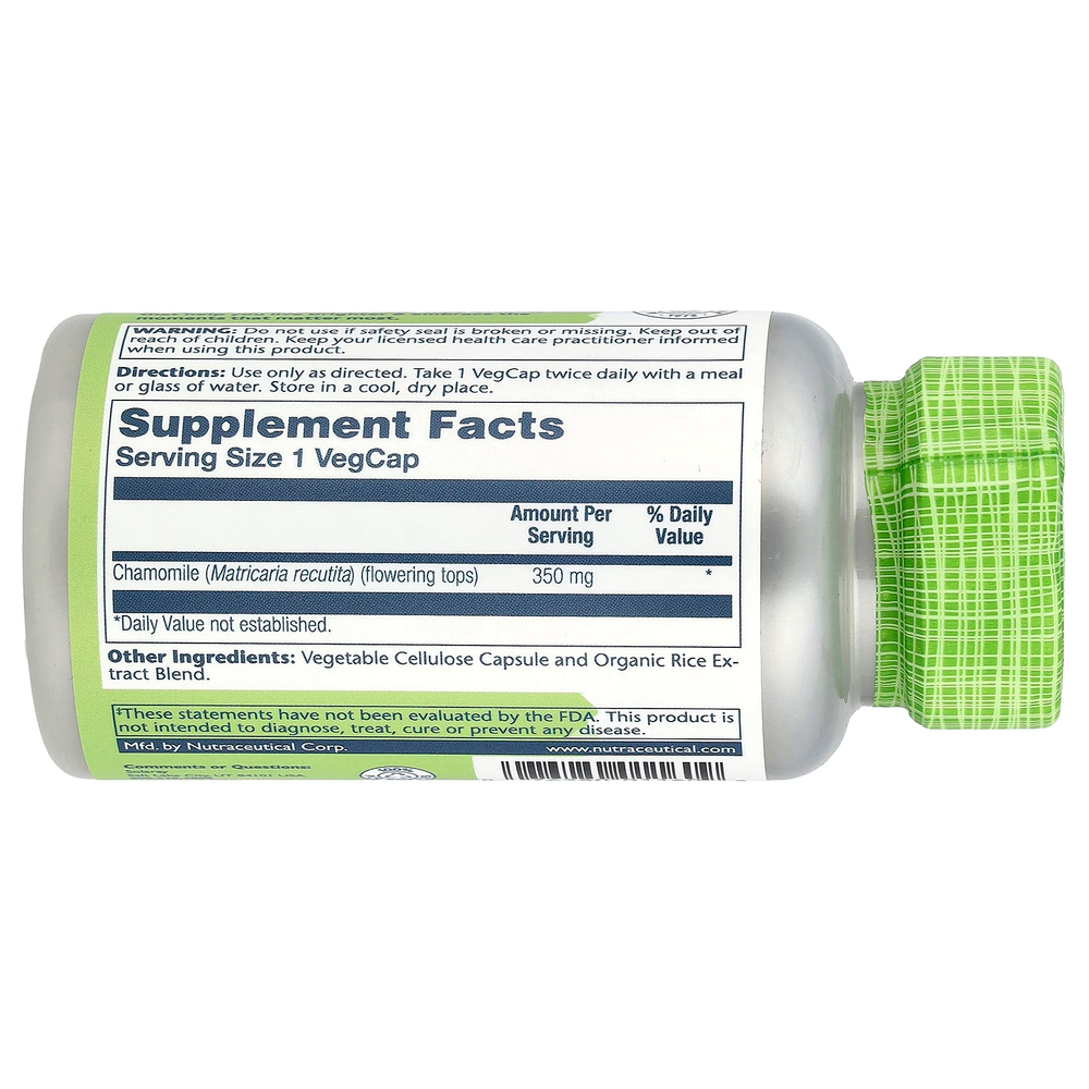 Solaray, True Herbs, ромашка, 350 мг, 100 растительных капсул