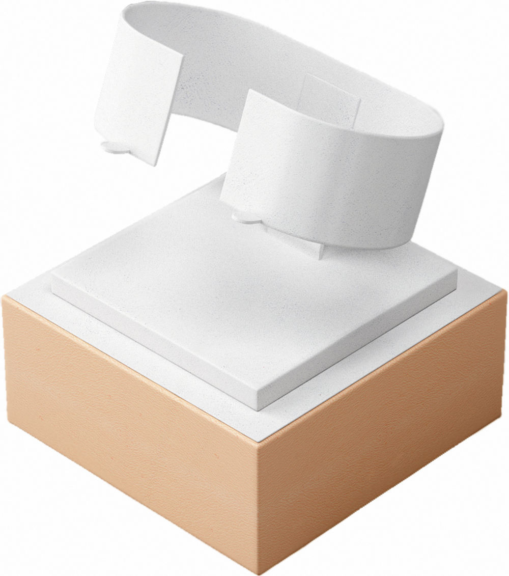 Подставка для часов/горизонтальная скоба 20 мм./накладка/квадратное основание