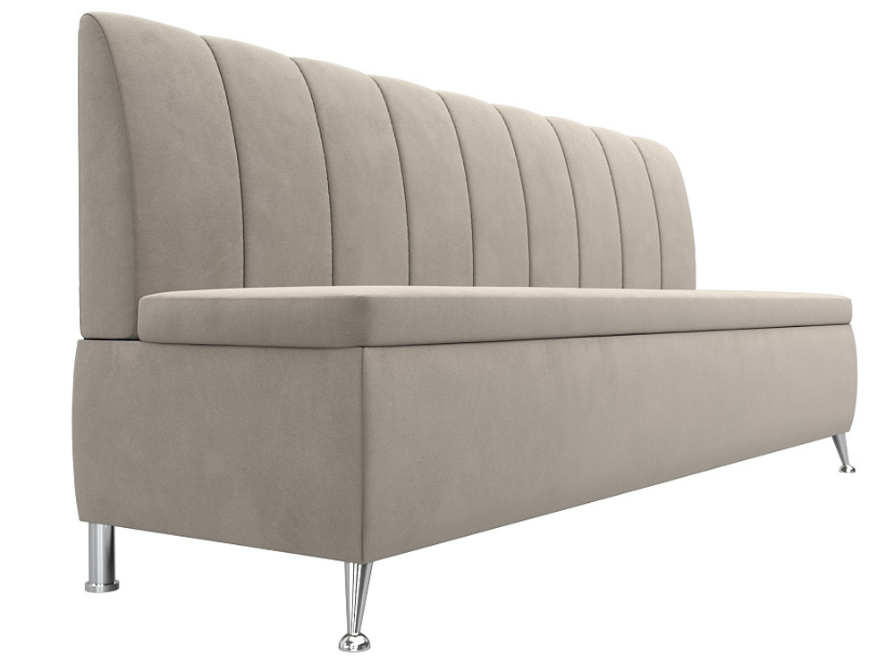 Диван кухонный прямой Кантри, Бежевый, Микровельвет, 100146