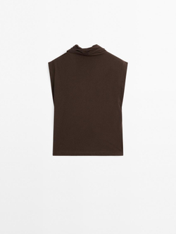 Massimo Dutti Топ без рукавов, коричневый