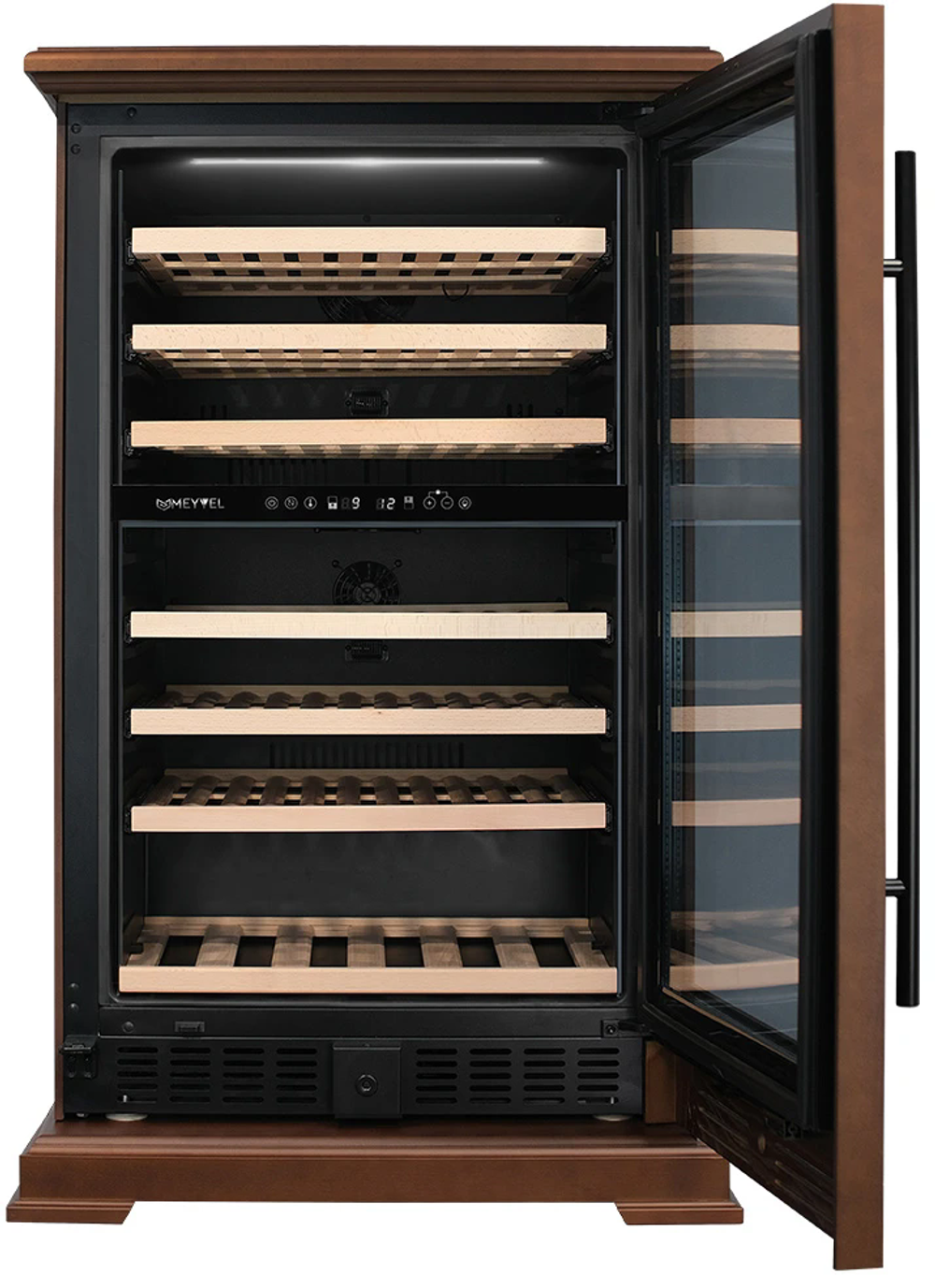 Винный шкаф двухзонный Meyvel MV77PRO-KBT2 (Итальянский орех)