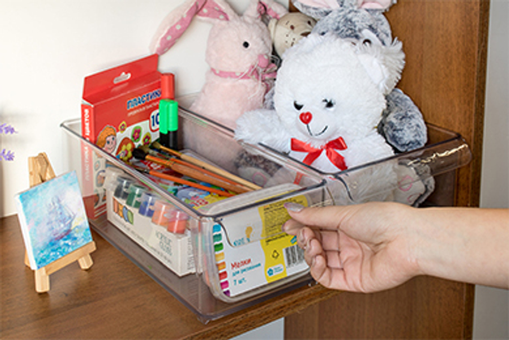 Емкость для холодильника Mannaz 32.9х14.3х10.2, прозрачный