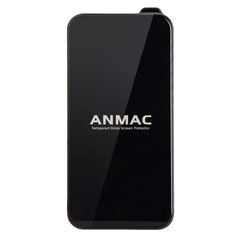 Защитное стекло 2.5D на весь экран 9H Full Cover ANMAC + пленка задняя для iPhone 14 Pro Max / 15 Plus (Черная рамка)