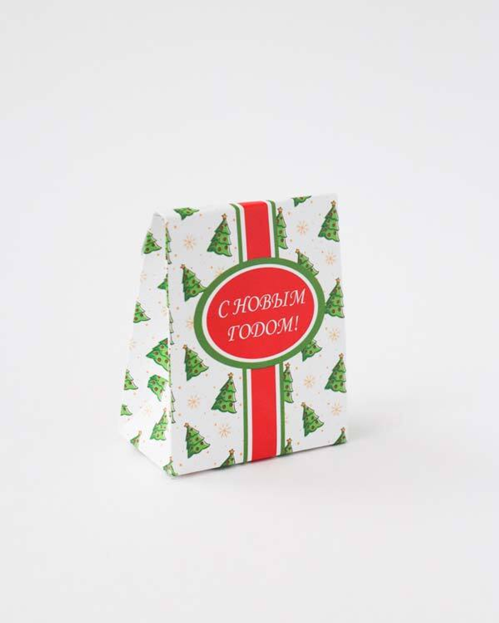 Небольшой подарочный пакетик «Новогодние ёлки» для сувениров.