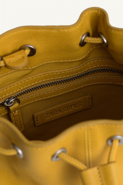 ZARA КОЖАНАЯ МИНИ-СУМКА ЧЕРЕЗ ПЛЕЧО, ЖЕЛТЫЙ