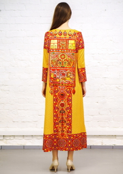 Платье "Расписная прялка", по мотивам росписи стариной русской прялки