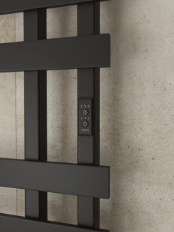 Полотенцесушитель электрический EWRIKA Медея LX 70x50 см, подключение справа, слева, матовый черный, лесенка, из стали