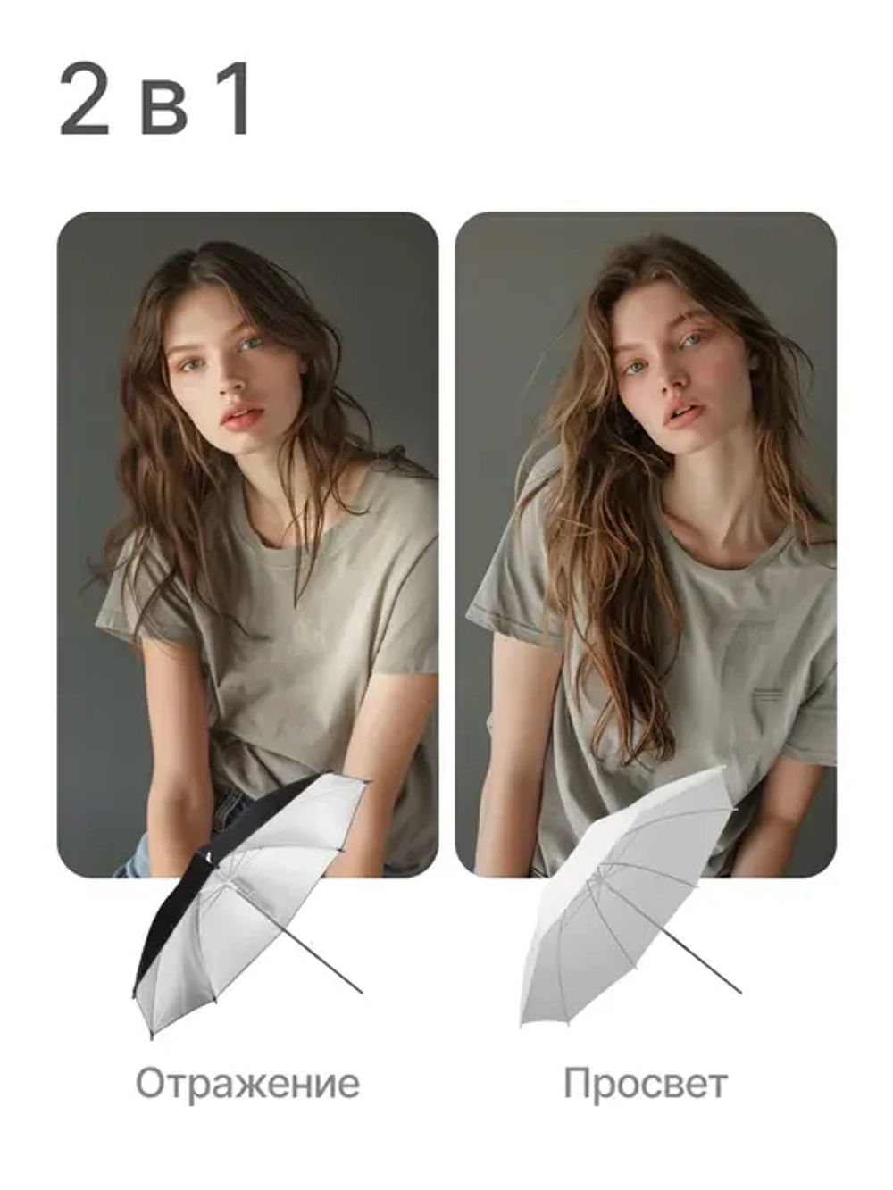 Зонт комбинированный Raylab SU-04 черный/серебристый 100см