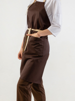 Фартук повара шоколад "Lemon" лямки беж