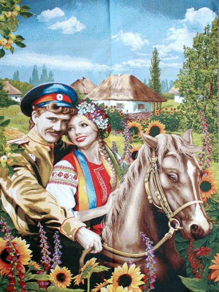 Гобеленовая картина "D. ЛЮБО" в багетной раме, Россия.