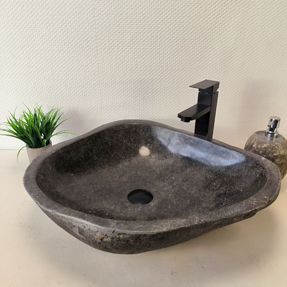 Раковина из речного камня RS-66035 60х50х14 из натурального камня