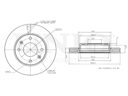 Диск тормозной передний UNIO BRD-20276