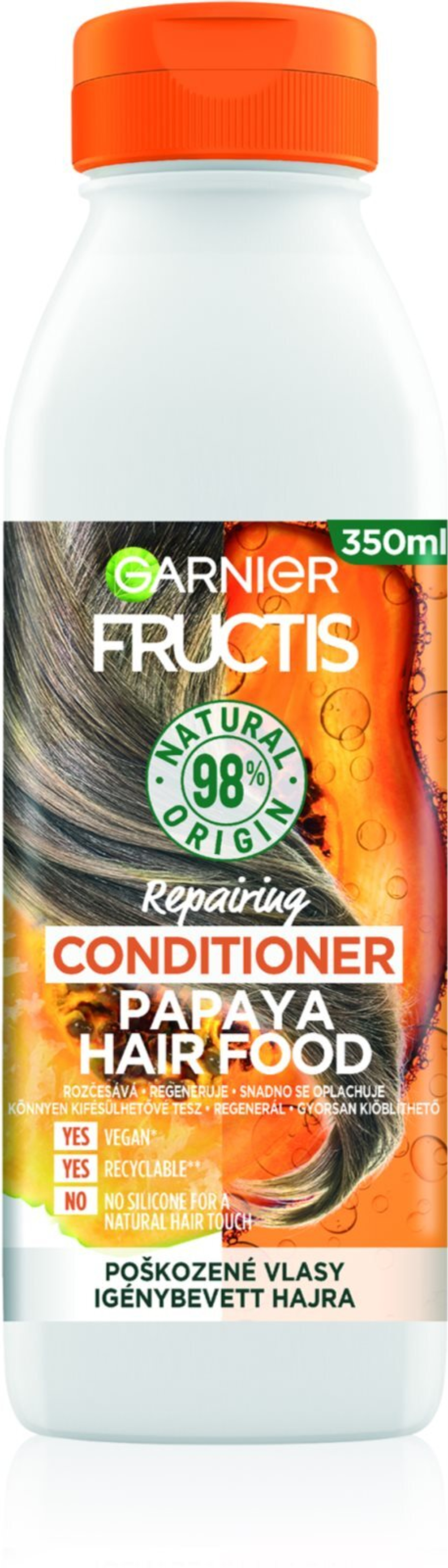 Garnier Fructis Papaya Hair Food - регенерирующий кондиционер для поврежденных волос /   350  ml  / GTIN 3600542290388