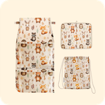 Набор для детского сада: кармашек, коврик, мешок. Лес принт