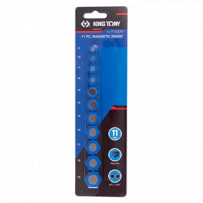 KING TONY (91000M) Набор магнитных вставок в торцевые головки 8-19 мм, 11 предметов