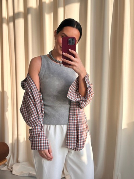 Топ «Варенка» серый