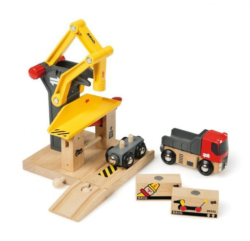 BRIO Грузоподъемный пункт с машинками и грузами на магнитах, 6 элементов