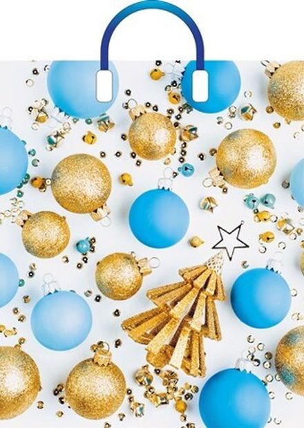 Новогодние пакеты "Елочка с шарами" 38х45+3см 90мкм (5/50шт)