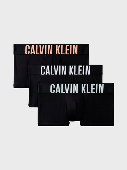 Мужские трусы боксеры-брифы Calvin Klein Intense Power Micro 3-Pack Black / Papaya Punch